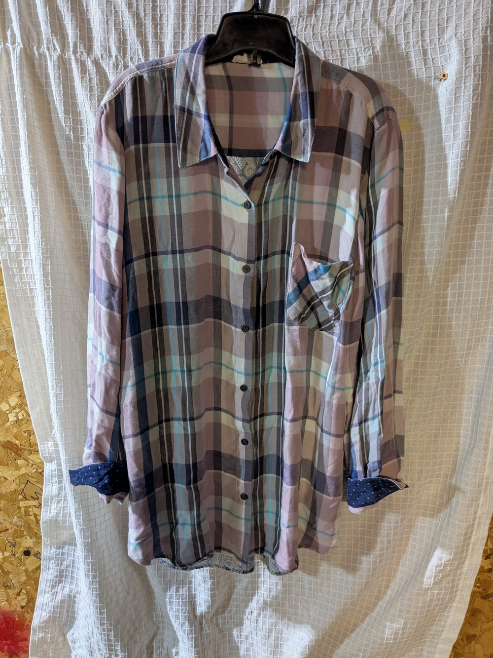 Tribal Plaid Button-Down Shirt With Paisley Back